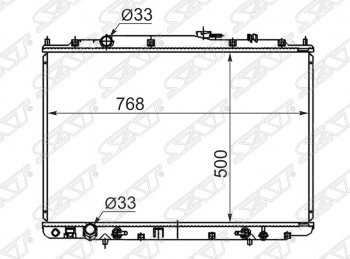 Радиатор двигателя SAT (пластинчатый) Acura (Акура) MDX (МДХ)  YD1 (2000-2006), Honda (Хонда) Pilot (Пилот)  YF1 (2002-2008)