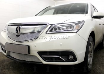 3 849 р. Нижняя решетка радиатора Allest Acura MDX YD3 дорестайлинг (2013-2016) (Хром)  с доставкой в г. Тамбов. Увеличить фотографию 2