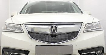 4 299 р. Защитная сетка решетки радиатора Стрелка 11 Премиум (алюминий) Acura MDX YD3 дорестайлинг (2013-2016) (Цвет: черный)  с доставкой в г. Тамбов. Увеличить фотографию 2