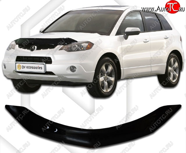 2 149 р. Дефлектор капота CA-Plastic  Acura RDX  TB1, TB2 (2006-2009) дорестайлинг (Classic черный, Без надписи)  с доставкой в г. Тамбов