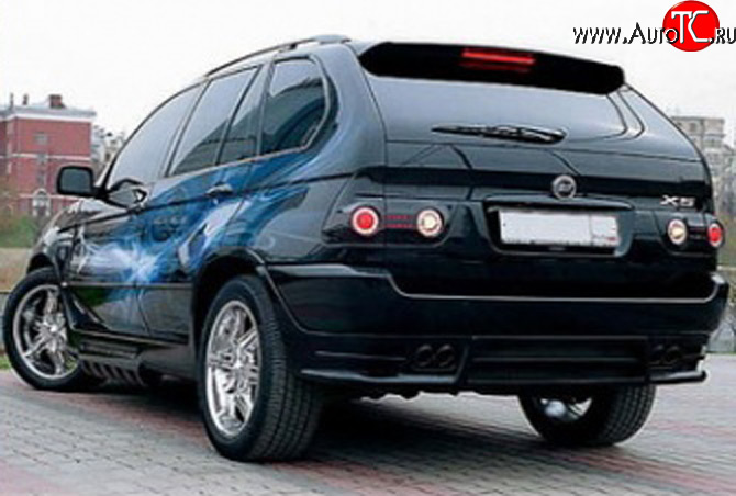 9 299 р. Накладка заднего бампера Тарантул BMW X5 E53 дорестайлинг (1999-2003) (Неокрашенная)  с доставкой в г. Тамбов