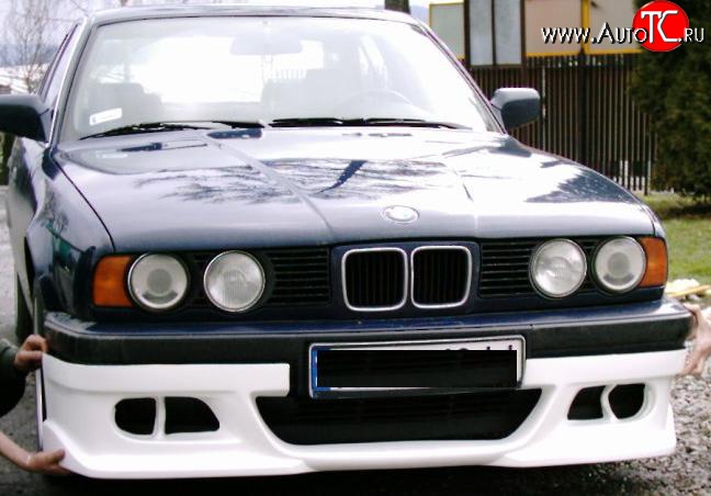 4 049 р. Накладка переднего бампера Street BMW 5 серия E34 седан дорестайлинг (1988-1994) (стеклопластик жёсткий, Неокрашенная)  с доставкой в г. Тамбов