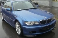 839 р. Накладки Sport-Style на передний бампер автомобиля BMW 3 серия E46 седан дорестайлинг (1998-2001) (Неокрашенная)  с доставкой в г. Тамбов. Увеличить фотографию 1