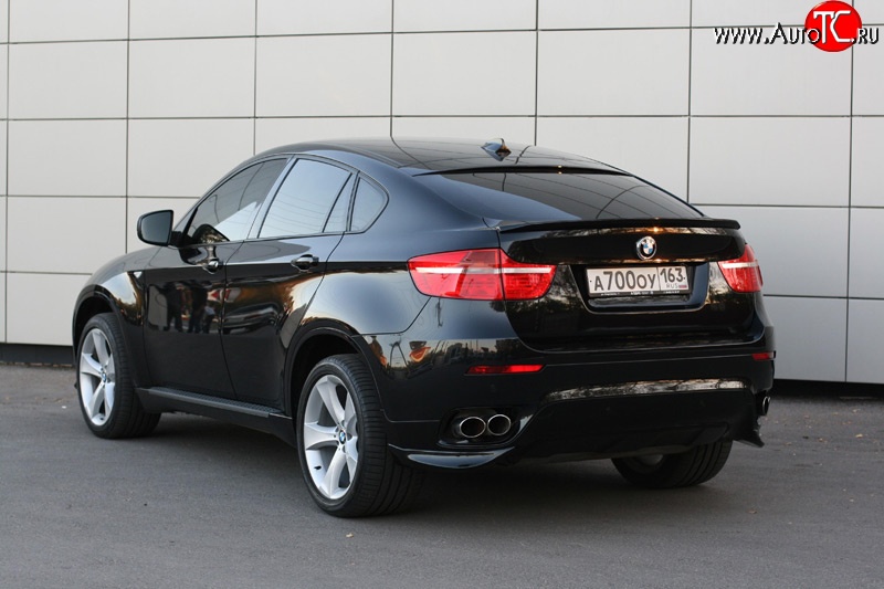 4 749 р. Накладки Global-Tuning на задний бампер автомобиля  BMW X6  E71 (2008-2014) дорестайлинг, рестайлинг (Неокрашенные)  с доставкой в г. Тамбов