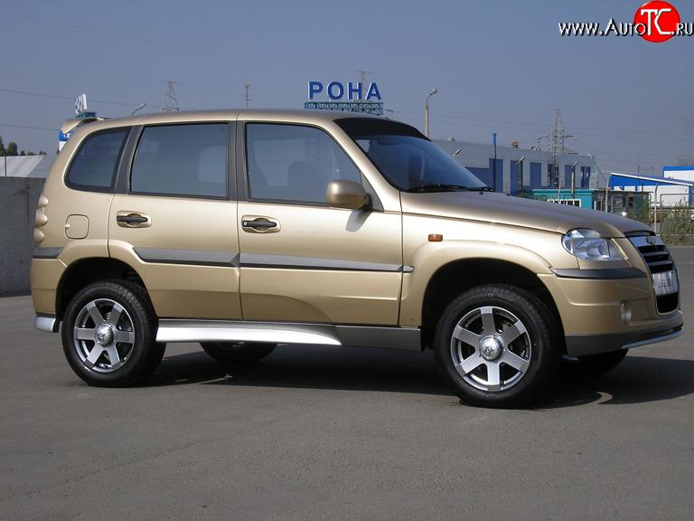 2 149 р. Пороги накладки Атака Chevrolet Niva 2123 дорестайлинг (2002-2008) (Неокрашенные)  с доставкой в г. Тамбов