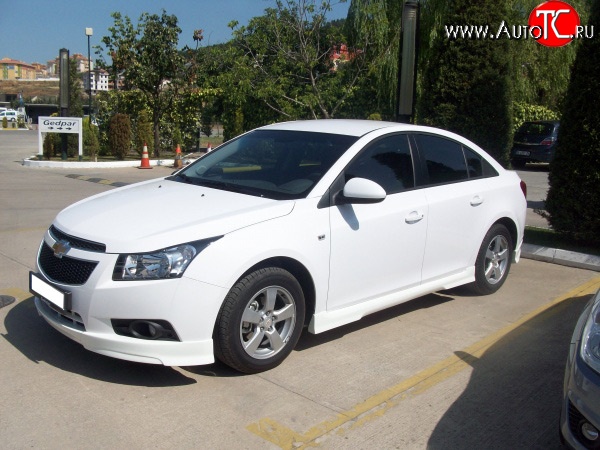 3 899 р. Пороги накладки Sport Style Chevrolet Cruze J300 седан дорестайлинг (2009-2012) (Неокрашенные)  с доставкой в г. Тамбов