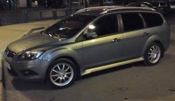 5 649 р. Пороги накладки BombStyle Ford Focus 2 седан рестайлинг (2007-2011) (Неокрашенные)  с доставкой в г. Тамбов. Увеличить фотографию 1