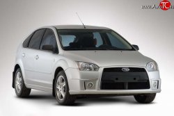 5 599 р. Передний бампер YTE Ford Focus 2  седан дорестайлинг (2004-2008) (Неокрашенный)  с доставкой в г. Тамбов. Увеличить фотографию 2