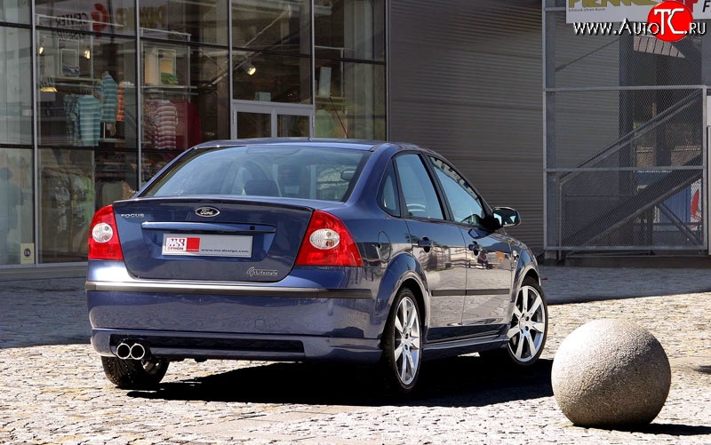 5 699 р. Накладка бампера MS  Ford Focus  2 (2004-2008)  седан дорестайлинг (Неокрашенная)  с доставкой в г. Тамбов