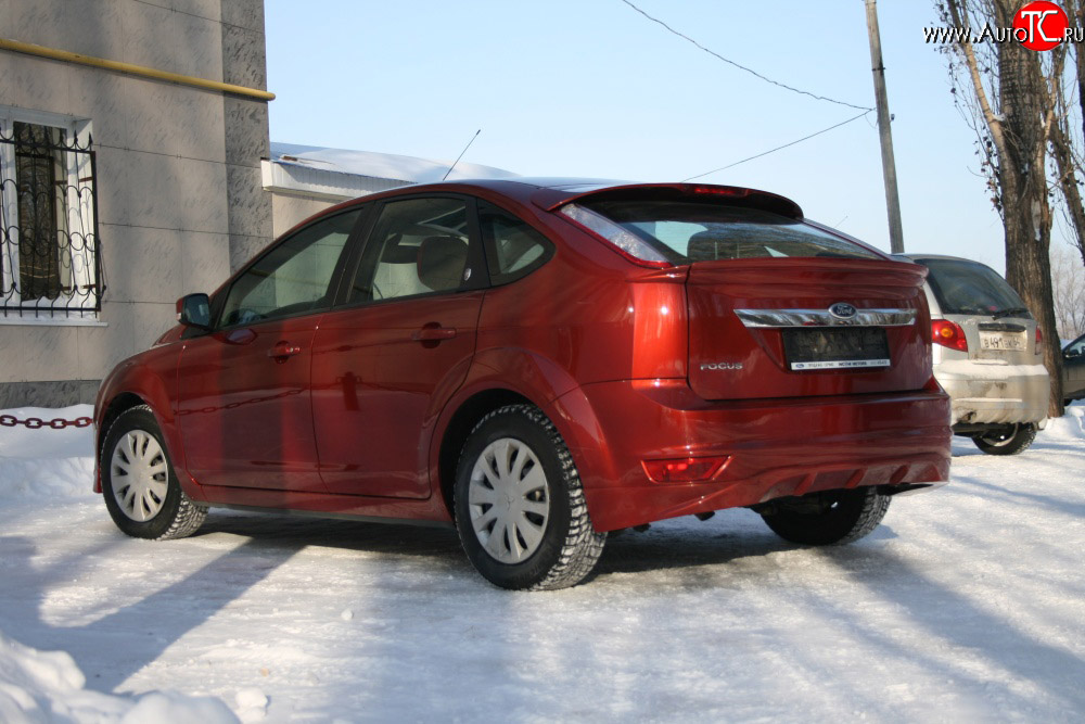 1 699 р. Накладка заднего бампера AutoTC Ford Focus 2 хэтчбэк 3 дв. рестайлинг (2007-2011) (Неокрашенная)  с доставкой в г. Тамбов