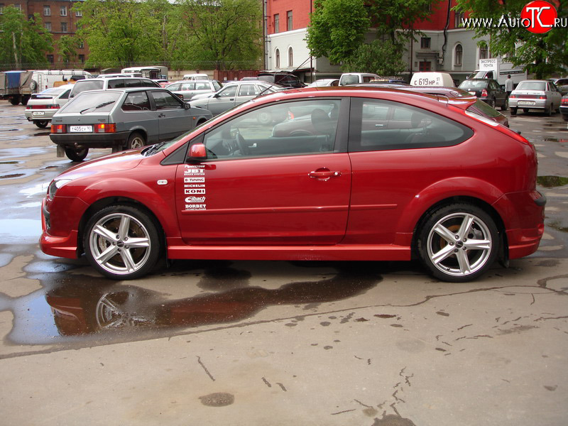 2 679 р. Пороги накладки Снайпер Ford Focus 2 хэтчбэк 3 дв. рестайлинг (2007-2011) (Неокрашенные)  с доставкой в г. Тамбов