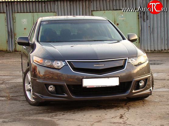 9 399 р. Юбка переднего бампера MUGEN  Honda Accord  CU (2008-2011) седан дорестайлинг (Неокрашенная)  с доставкой в г. Тамбов