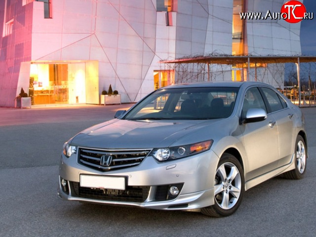 6 199 р. Накладка переднего бампера Type-S  Honda Accord  CU (2008-2011) седан дорестайлинг (Неокрашенная)  с доставкой в г. Тамбов