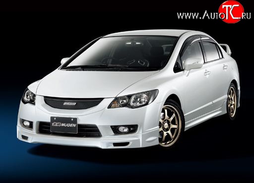 6 499 р. Накладка переднего бампера Mugen Style  Honda Civic  FD (2009-2011) седан рестайлинг (Неокрашенная)  с доставкой в г. Тамбов