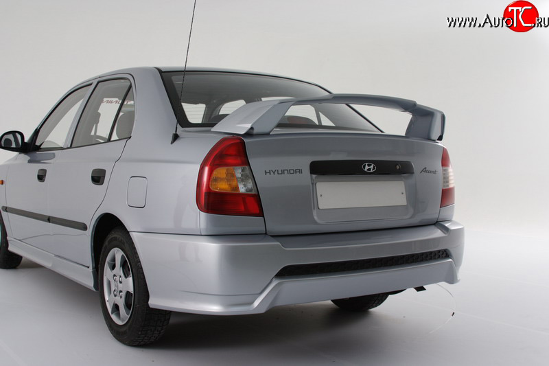 5 099 р. Задний бампер Классик Hyundai Accent седан ТагАЗ (2001-2012) (Неокрашенный)  с доставкой в г. Тамбов