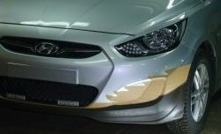 4 399 р. Накладка Sport на передний бампер Hyundai Solaris RBr хэтчбэк дорестайлинг (2010-2014) (Неокрашенная)  с доставкой в г. Тамбов. Увеличить фотографию 4