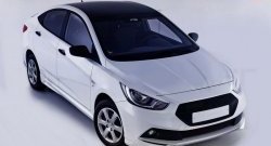 1 099 р. Реснички Sport Hyundai Solaris RBr седан дорестайлинг (2010-2014) (Неокрашенные)  с доставкой в г. Тамбов. Увеличить фотографию 2