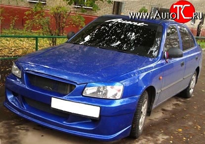 7 499 р. Передний бампер ATH New Hyundai Accent седан ТагАЗ (2001-2012) (Неокрашенный)  с доставкой в г. Тамбов