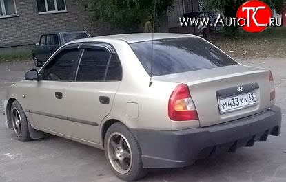 7 499 р. Задний бампер ATH New Hyundai Accent седан ТагАЗ (2001-2012) (Неокрашенный)  с доставкой в г. Тамбов