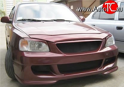 7 349 р. Передний бампер ATH Hyundai Accent седан ТагАЗ (2001-2012) (Неокрашенный)  с доставкой в г. Тамбов