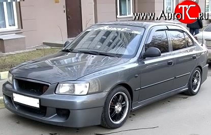 4 699 р. Передний бампер ATH-classic Hyundai Accent седан ТагАЗ (2001-2012) (Неокрашенный)  с доставкой в г. Тамбов