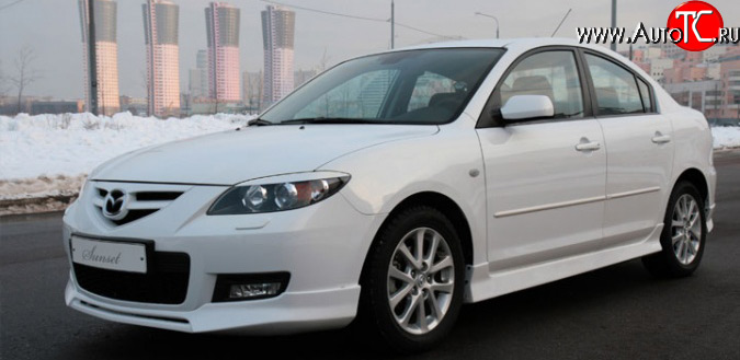 3 999 р. Реснички Sunset Mazda 3/Axela BK дорестайлинг седан (2003-2006) (Неокрашенные)  с доставкой в г. Тамбов