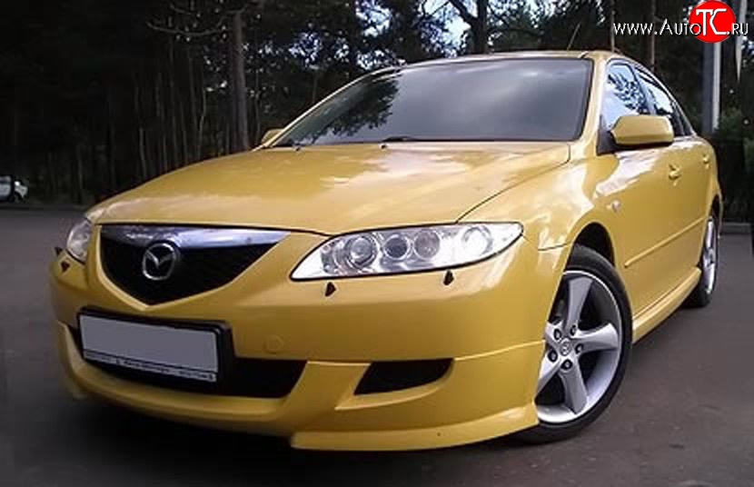 7 349 р. Накладка переднего бампера AERO Mazda 6 GG седан дорестайлинг (2002-2005) (Неокрашенная)  с доставкой в г. Тамбов