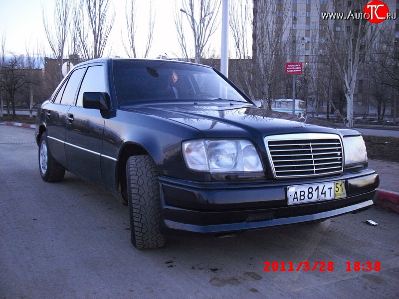 4 499 р. Накладка переднего бампера Elegance Mercedes-Benz E-Class W124 седан дорестайлинг (1984-1993)  с доставкой в г. Тамбов