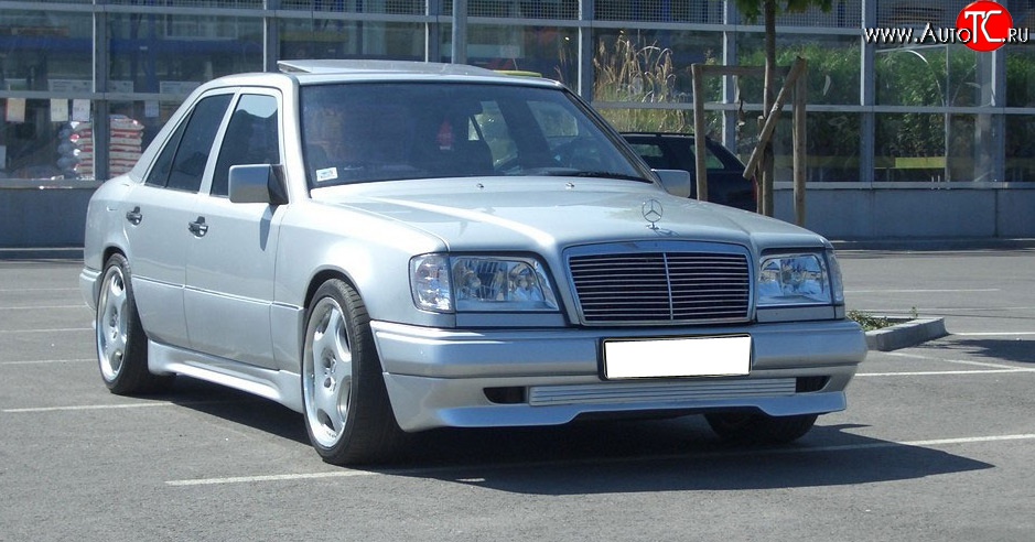 4 299 р. Накладка переднего бампера GT Dynamics Mercedes-Benz E-Class W124 седан дорестайлинг (1984-1993) (Неокрашенная)  с доставкой в г. Тамбов