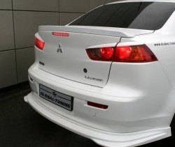 4 749 р. Накладка заднего бампера Mitsubishi Global-Tuning  Mitsubishi Lancer  10 (2007-2017) седан дорестайлинг, седан рестайлинг (Неокрашенная)  с доставкой в г. Тамбов. Увеличить фотографию 2