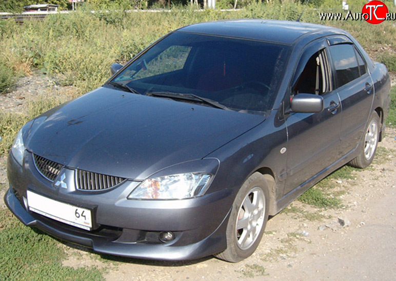 5 499 р. Накладка переднего бампера M-VRS Mitsubishi Lancer 9 1-ый рестайлинг седан (2003-2005) (Неокрашенная)  с доставкой в г. Тамбов