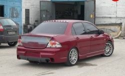 14 299 р. Задний бампер Evo  Mitsubishi Lancer  9 (2003-2009) 1-ый рестайлинг седан, 2-ой рестайлинг седан (Неокрашенный)  с доставкой в г. Тамбов. Увеличить фотографию 1