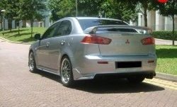 4 999 р. Накладка Zodiak под одинарный выхлоп на задний бампер  Mitsubishi Lancer  10 (2007-2017) седан дорестайлинг, седан рестайлинг (Неокрашенная)  с доставкой в г. Тамбов. Увеличить фотографию 2