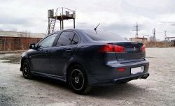 4 999 р. Накладка Zodiak под одинарный выхлоп на задний бампер  Mitsubishi Lancer  10 (2007-2017) седан дорестайлинг, седан рестайлинг (Неокрашенная)  с доставкой в г. Тамбов. Увеличить фотографию 4