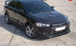 4 849 р. Накладка Zodiak на передний бампер  Mitsubishi Lancer  10 (2007-2017) седан дорестайлинг, хэтчбэк дорестайлинг, седан рестайлинг, хэтчбек 5 дв рестайлинг (Неокрашенная)  с доставкой в г. Тамбов. Увеличить фотографию 5