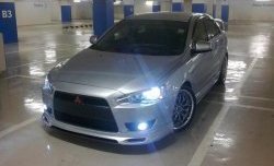 4 849 р. Накладка Zodiak на передний бампер  Mitsubishi Lancer  10 (2007-2017) седан дорестайлинг, хэтчбэк дорестайлинг, седан рестайлинг, хэтчбек 5 дв рестайлинг (Неокрашенная)  с доставкой в г. Тамбов. Увеличить фотографию 6