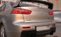 5 399 р. Накладка Evo на задний бампер Mitsubishi Lancer 10 седан дорестайлинг (2007-2010) (Неокрашенная)  с доставкой в г. Тамбов. Увеличить фотографию 3