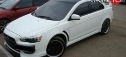 4 549 р. Пороги накладки Evo  Mitsubishi Lancer  10 (2007-2017) седан дорестайлинг, хэтчбэк дорестайлинг, седан рестайлинг, хэтчбек 5 дв рестайлинг (Неокрашенные)  с доставкой в г. Тамбов. Увеличить фотографию 3