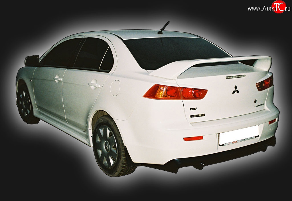 4 249 р. Накладка заднего бампера GT Dynamics Mitsubishi Lancer 10 седан дорестайлинг (2007-2010) (Неокрашенная)  с доставкой в г. Тамбов