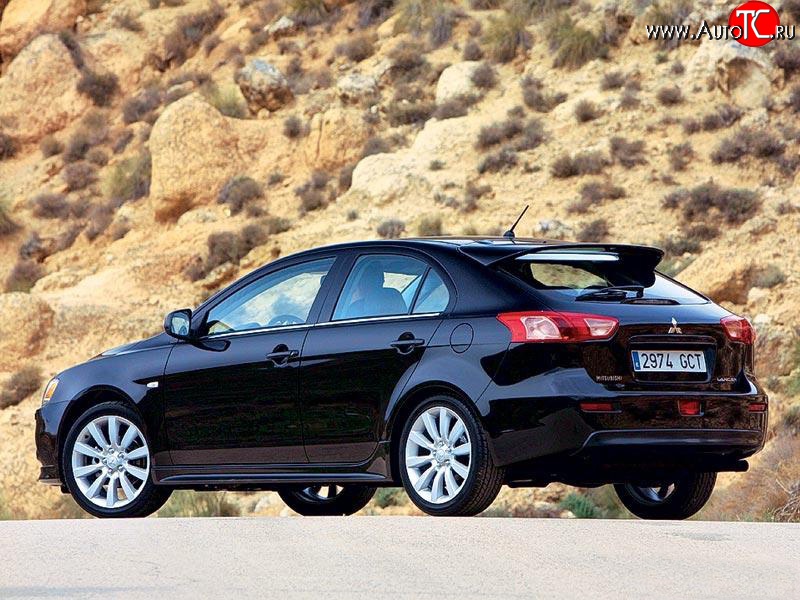 5 399 р. Верхний спойлер Sport 5D (хетчбек) Mitsubishi Lancer 10 хэтчбэк дорестайлинг (2007-2010) (Неокрашенный)  с доставкой в г. Тамбов