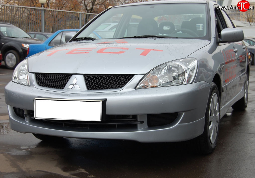 4 249 р. Накладка переднего бампера GT Dynamics Mitsubishi Lancer 9 1-ый рестайлинг седан (2003-2005) (Неокрашенная)  с доставкой в г. Тамбов