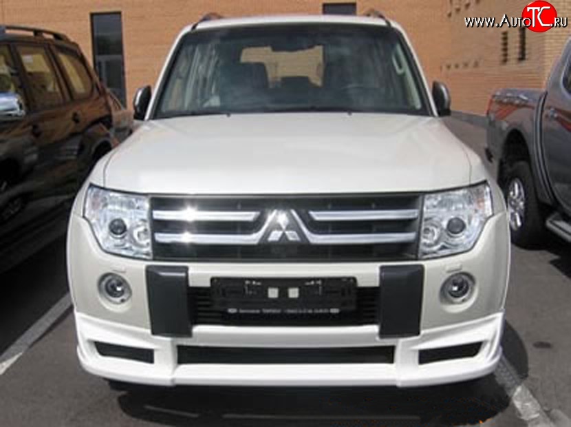 10 599 р. Накладка переднего бампера Sport Mitsubishi Pajero 4 V90 дорестайлинг (2006-2011) (Неокрашенная)  с доставкой в г. Тамбов