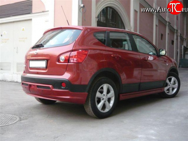 5 199 р. Накладка заднего бампера Городская Легенда Nissan Qashqai 1 дорестайлинг (2007-2010) (Неокрашенная)  с доставкой в г. Тамбов