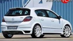 7 999 р. Накладка заднего бампера Rieger  Opel Astra  H (2004-2007) хэтчбек 5дв дорестайлинг (Неокрашенная)  с доставкой в г. Тамбов. Увеличить фотографию 1