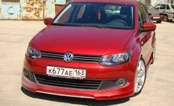 5 749 р. Накладка Racing на передний бампер  Volkswagen Polo  5 (2009-2015) седан дорестайлинг (Неокрашенная)  с доставкой в г. Тамбов. Увеличить фотографию 1