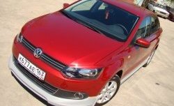 5 749 р. Накладка Racing на передний бампер Volkswagen Polo 5 седан дорестайлинг (2009-2015) (Неокрашенная)  с доставкой в г. Тамбов. Увеличить фотографию 2