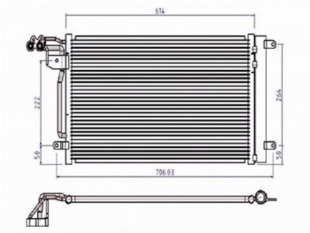 Радиатор кондиционера SAT Audi (Ауди) A1 (А1)  8X1 хэтчбэк 3 дв. (2010-2014), Seat (Сеат) Ibiza (Ибица) ( 6J,6P универсал,  6J хэтчбэк 5 дв.) (2008-2012), Skoda (Шкода) Fabia (Фабия)  Mk2 (2007-2010),  Rapid (Рапид)  NH3 (2012-2017),  Roomster (Румстер)  5J (2006-2015), Volkswagen (Волксваген) Polo (Поло)  5 (2009-2015)