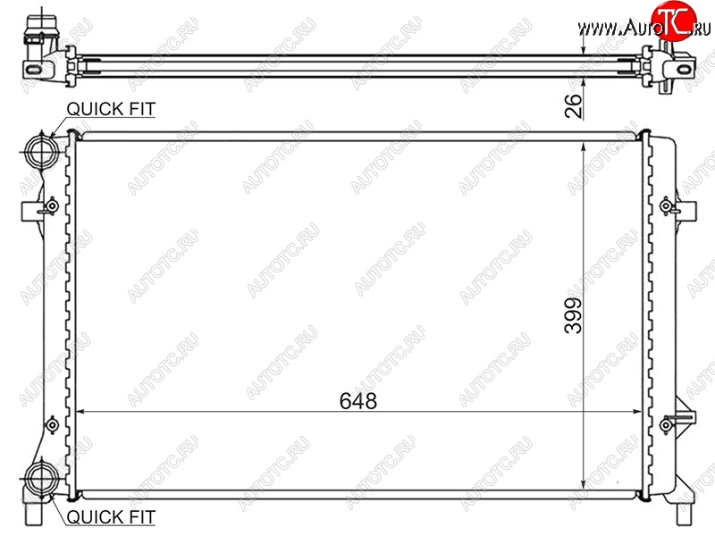 3 299 р. Радиатор двигателя SAT (трубчатый, МКПП/АКПП, 1.4/1.6/2.0/2.5) Volkswagen Jetta A5 седан (2005-2011)  с доставкой в г. Тамбов