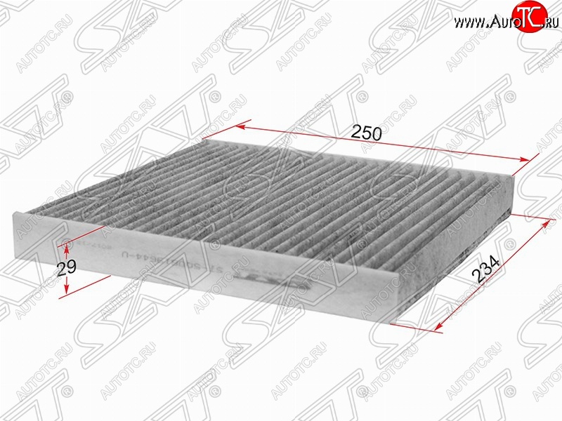 199 р. Фильтр салонный SAT (угольный, 250x230x29 mm)  Audi A3 (8VA хэтчбэк 5 дв.,  8VS седан,  8V1), Seat Leon (5F хэтчбэк 5 дв.,  5F), Skoda Kodiaq (NU7), Octavia (A7), Superb (B8 (3V),  B8 (3V5)), Volkswagen Golf (7), Teramont (CA1)  с доставкой в г. Тамбов