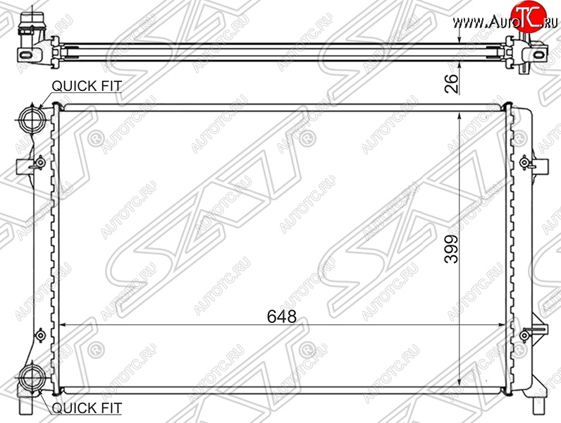 5 499 р. Радиатор двигателя SAT (1.4 / 1.6 / 1.8 / 2.0 / 2.5)  Audi A3 (8PA хэтчбэк 5 дв.,  8P1 хэтчбэк 3 дв.), Seat Altea (5P), Leon (1P хэтчбэк 5 дв.), Toledo (универсал,  5P), Skoda Octavia (A5), Superb (B6 (3T),  B6 (3T5),  (B6) 3T), Yeti, Volkswagen Caddy (2K), Eos, Golf (5), Jetta (A5), Passat (B6), Touran (1T)  с доставкой в г. Тамбов